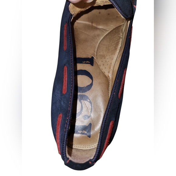 Vintage 1901 Nordstorm Navy Suede Slippers With Red Tassels Size 12M Preloved - Picture 8 of 8